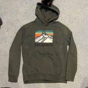 Patagonia green logo uprisal hoodie